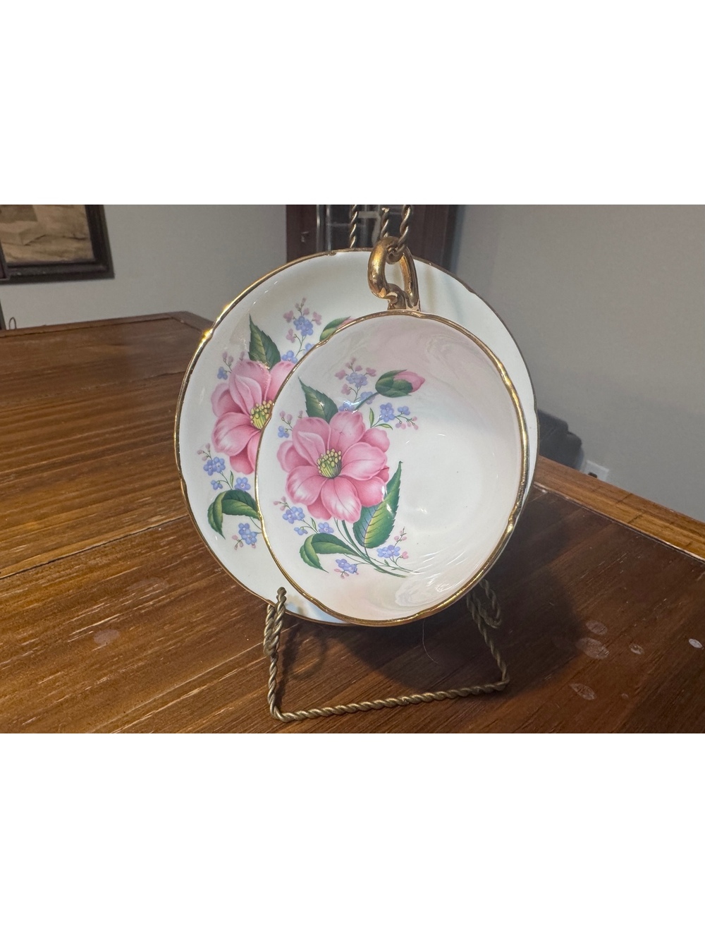Vintage Royal Grafton Fine Bone China Teacup Saucer Yellow Pink Floral England